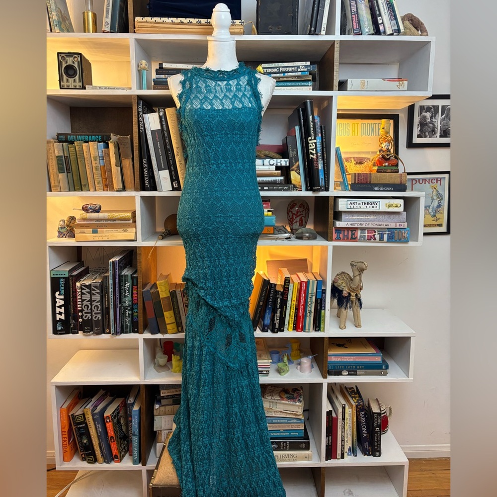 Nightcap Teal Lace Maxi Dress